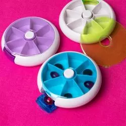 Porta Comprimido Plástico Redondo Personalizada 